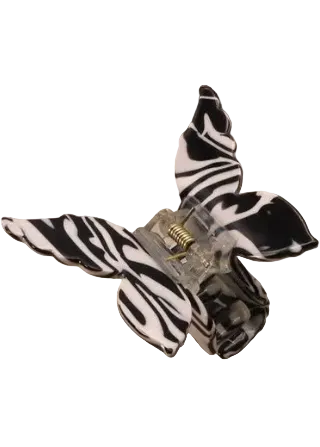 Zebra Butterfly Hair Claw Clip