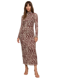 Sevilla Zebra Mesh Midi Dress