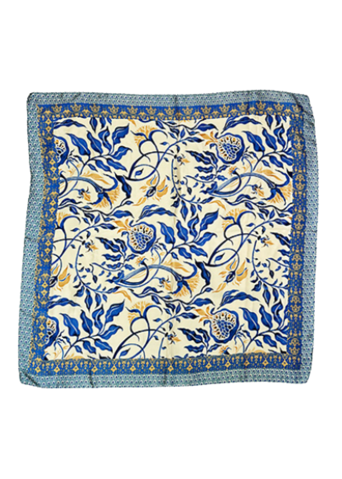 Vine Border Floral Print Bandana