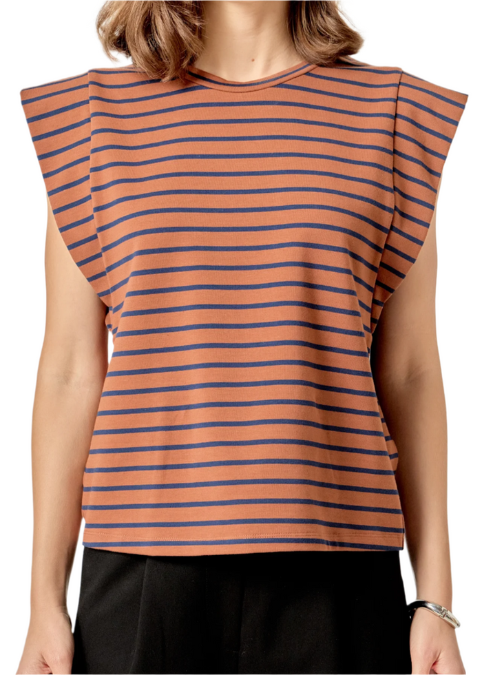 Stripe Sleeveless Tee
