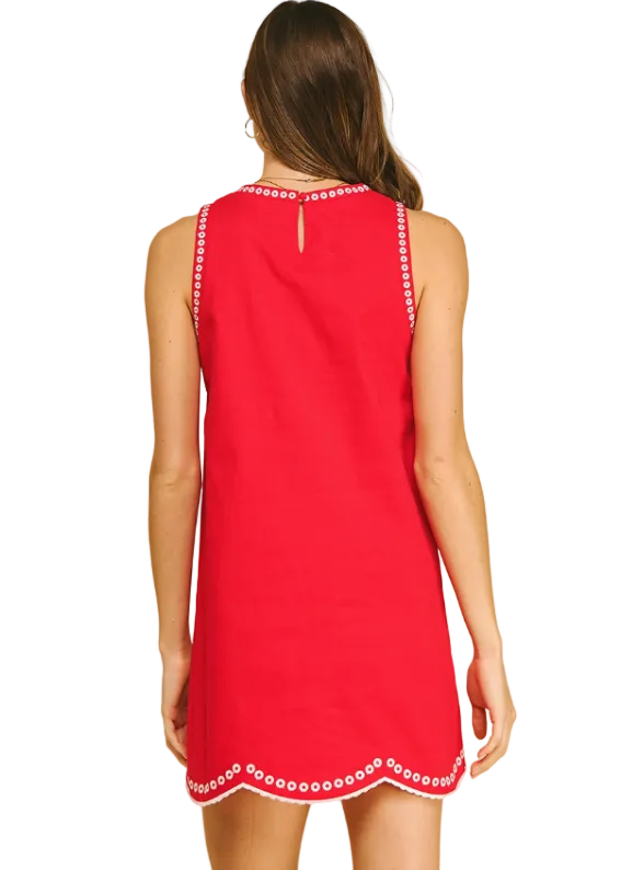 Floral Embroidered Mini Dress