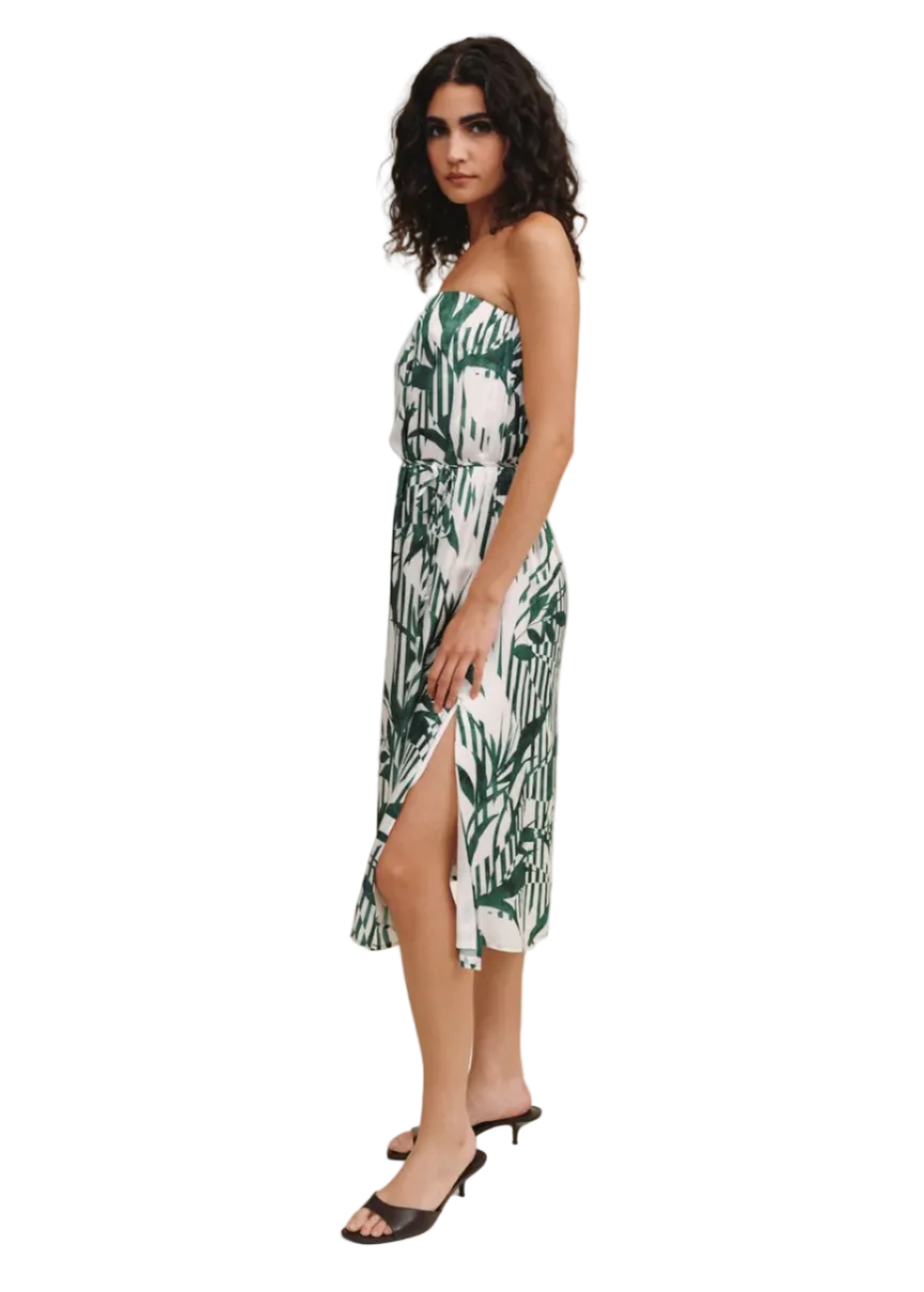 Flowy Strapless Midi Dress