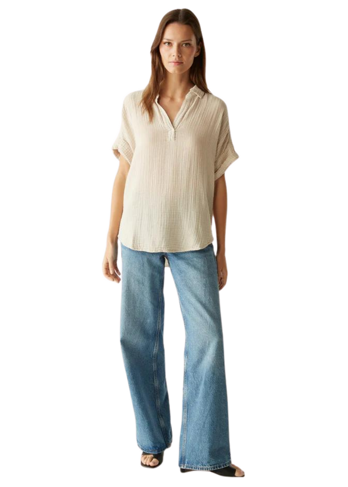 Gigi Popover Double Gauze Top