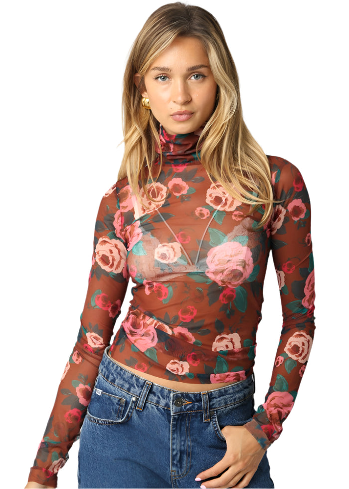 Ellen Floral Mesh Top