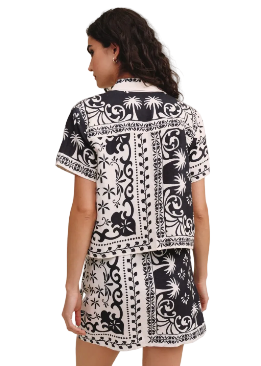 Bandana Short Sleeve Camp Shirt