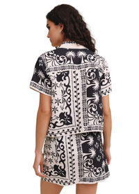Bandana Short Sleeve Camp Shirt