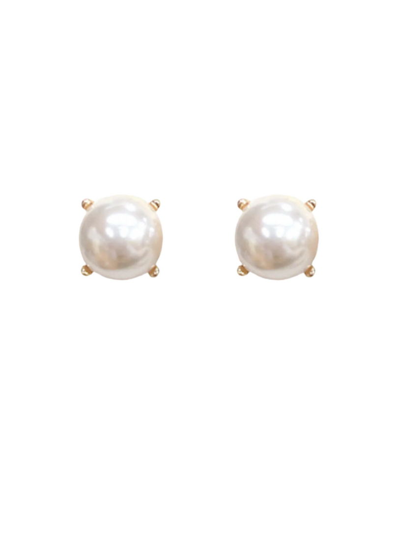 Glass Pearl Studs Earrings