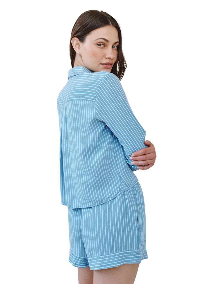 Mixed Striped Button Down Shirt