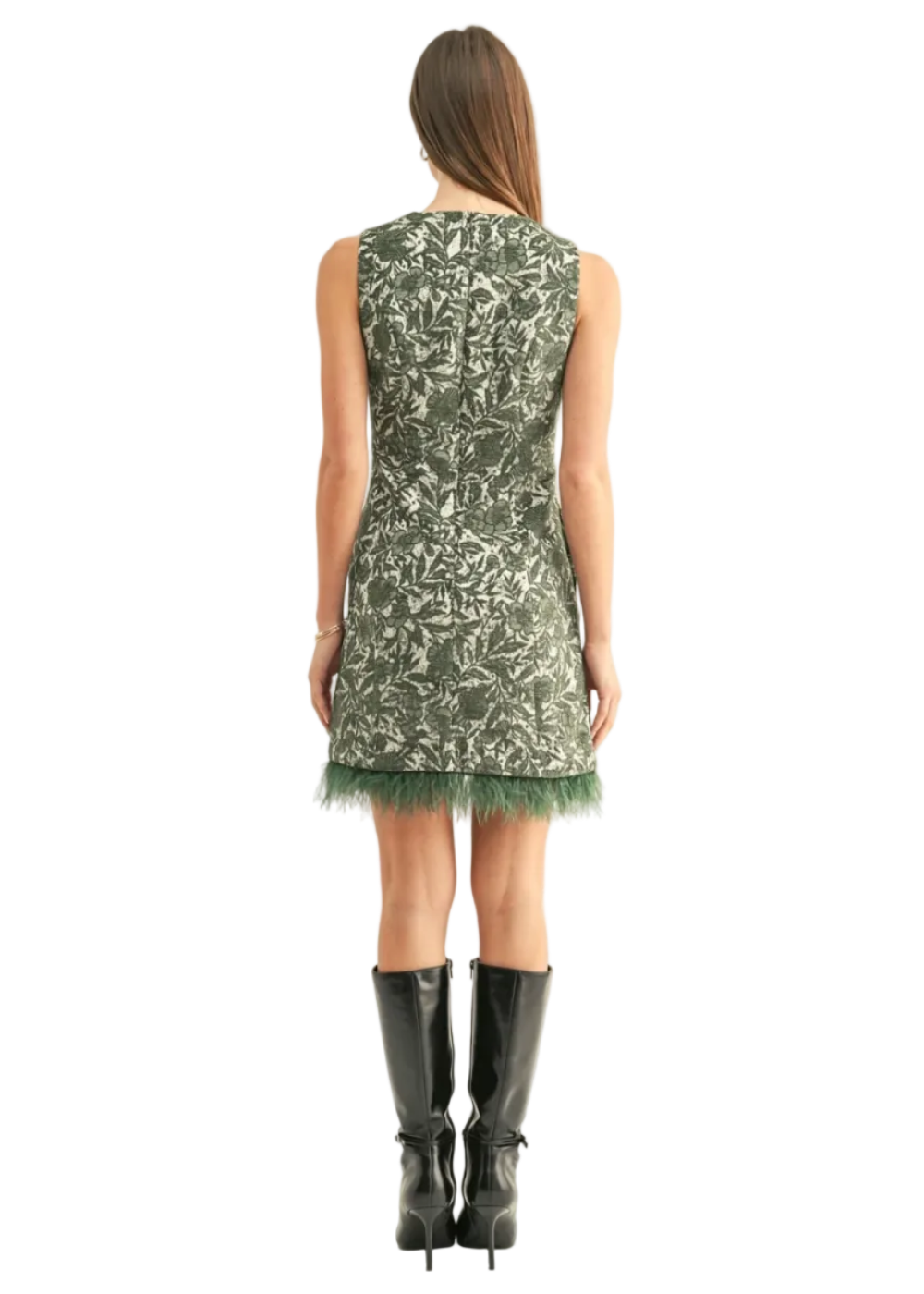 Dariel Sleeveless Jacquard Mini Dress