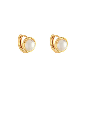 10mm Accented Pearl Hoops