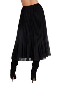 Sunburst Pleat Midi Skirt