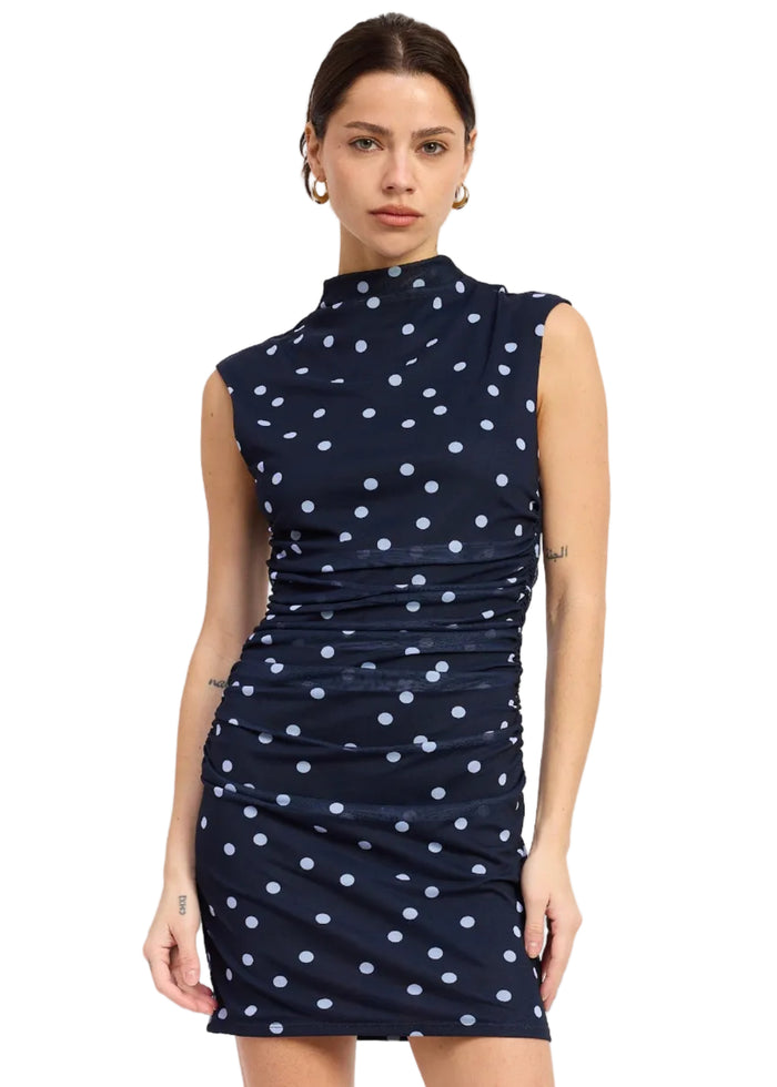 Taylor Polka Dot Mesh Mini Dress