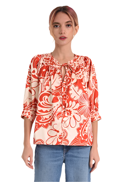 Katari Engineered Floral Top