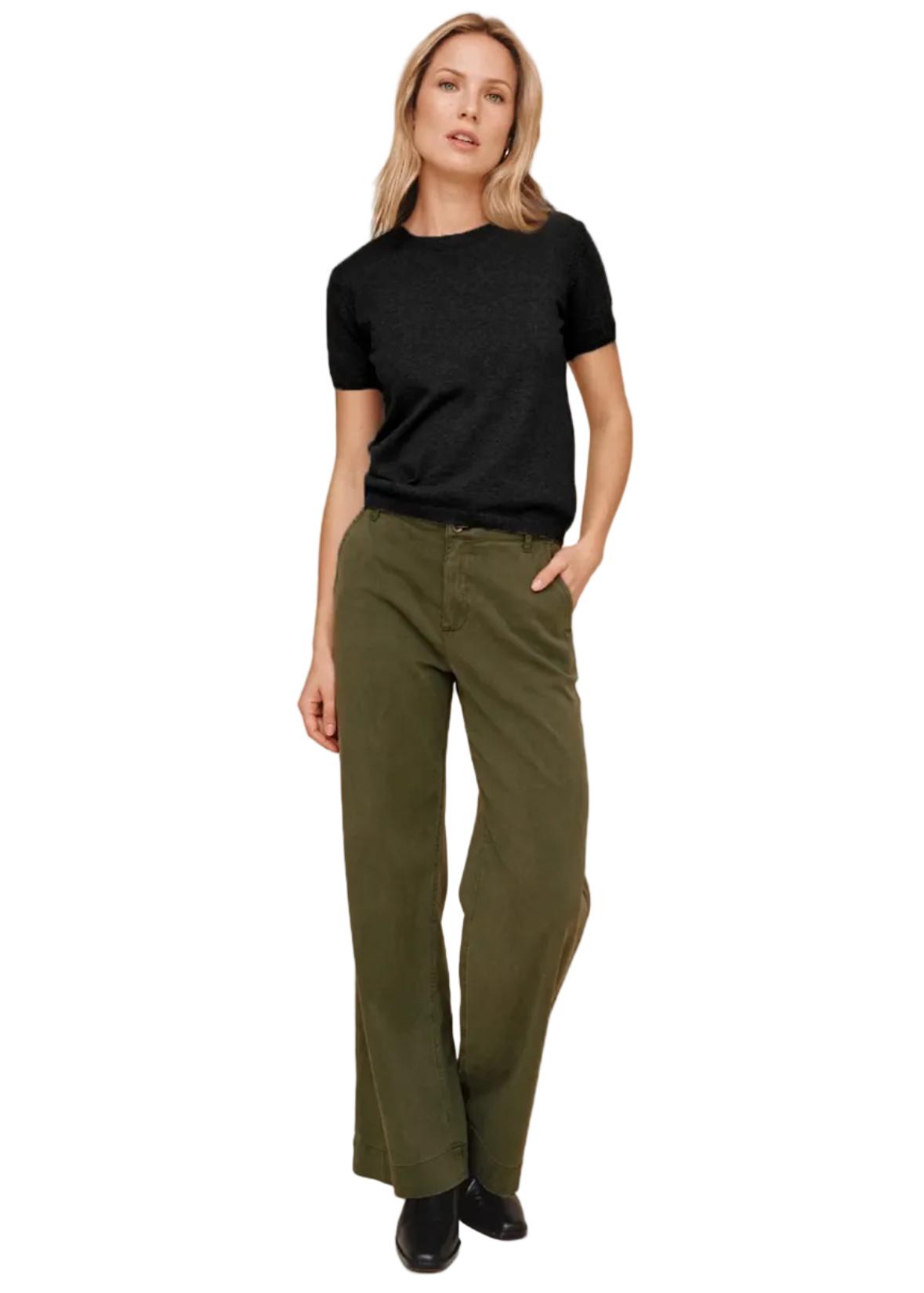 Smocked Waist Wide Leg Pant