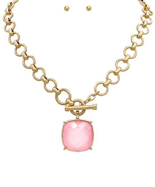 Big Stone Pendant Necklace