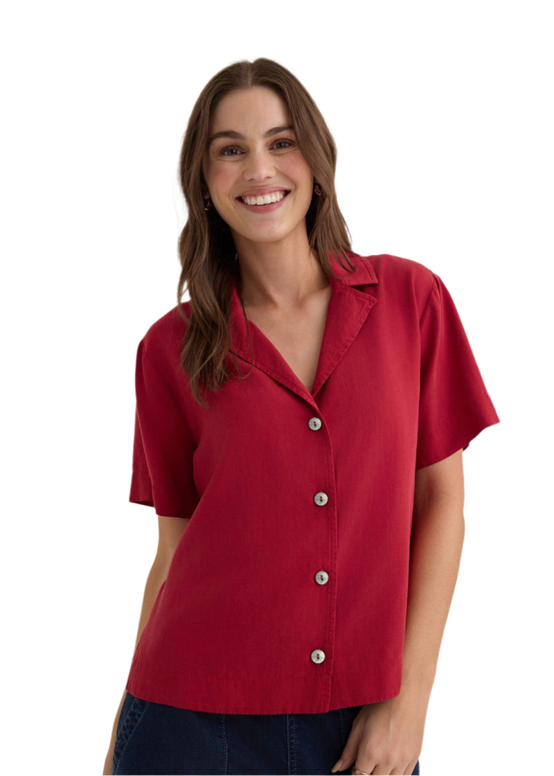 Short Sleeve Flowy Button Down