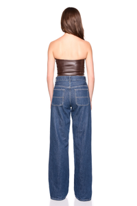 Faux Leather Tube Top