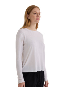 Long Sleeve Crew Neck Tee - White