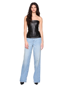 Faux Leather Tube Top