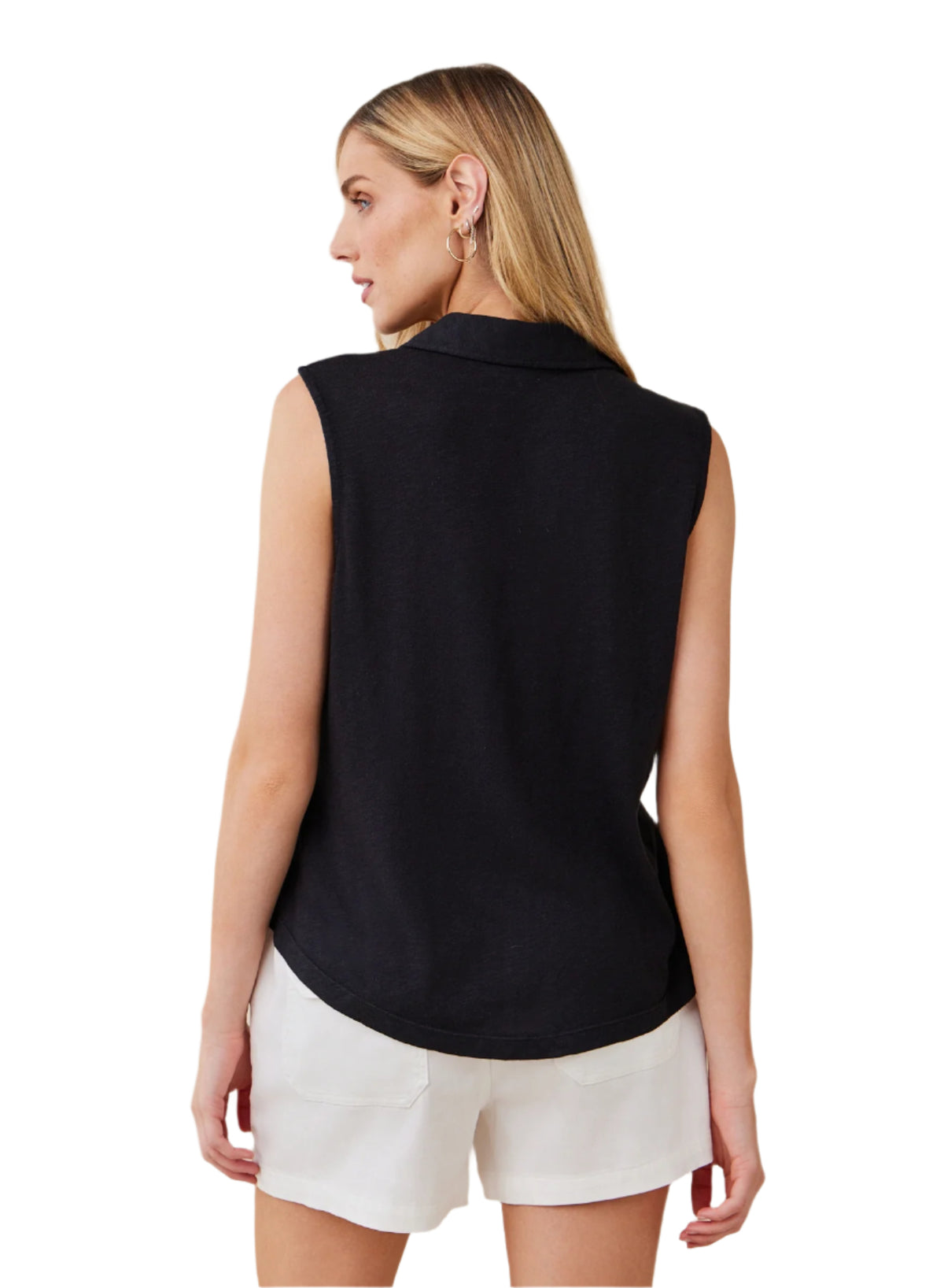 Sleeveless Button Front Top