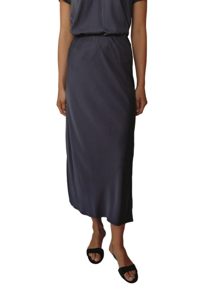 Side Slit Biax Maxi Skirt - Galaxy Smoke