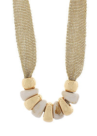 Trapezoid Bead Mesh Fabric Necklace