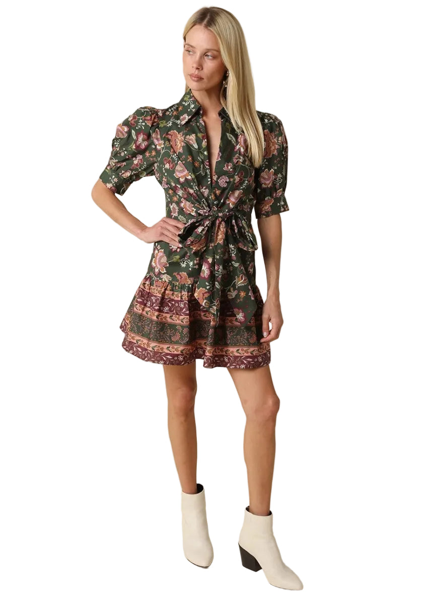 Dana Floral Wrap Mini Dress