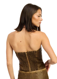 Touchdown Faux Leather Tube Top