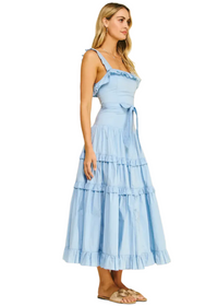 Ruffled Detail Tiered Maxi Dress