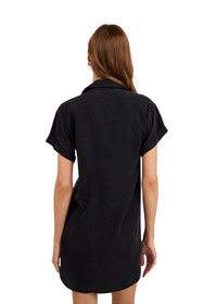 Roll Sleeve Pocket Shirt Dress