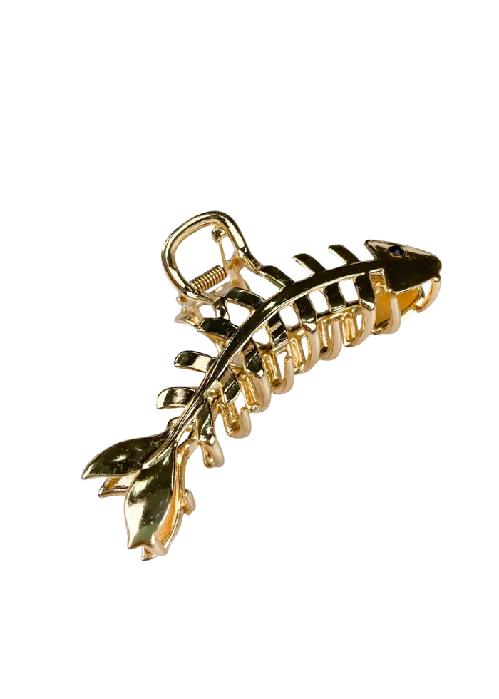 Metal Fishbone Shaped Grip Hair Clip