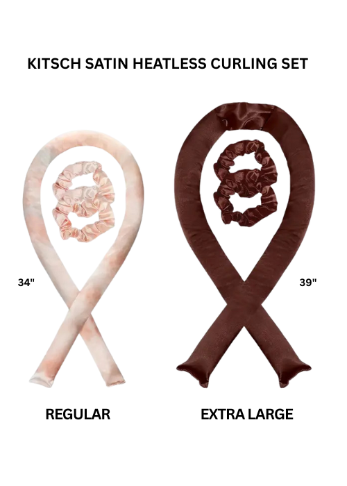 XL Satin Heatless Curling Set - Chocolate