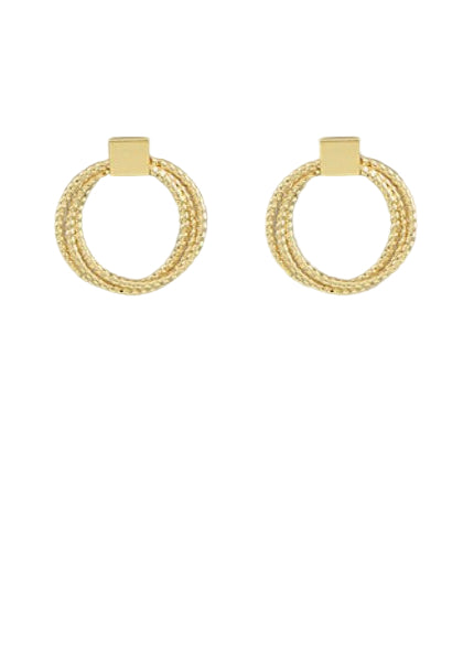 Dia Cut Chain Door Knocker Earrings