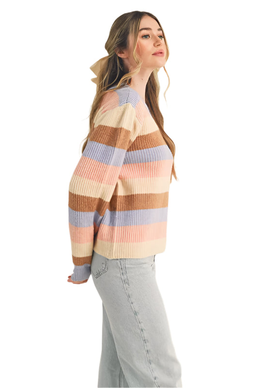 Stripe Color Block Pullover Sweater