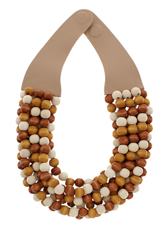 Woodball Bead Magnetic Clasp Necklace