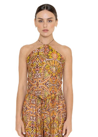 Multi Scarf Style Tied At Back Top
