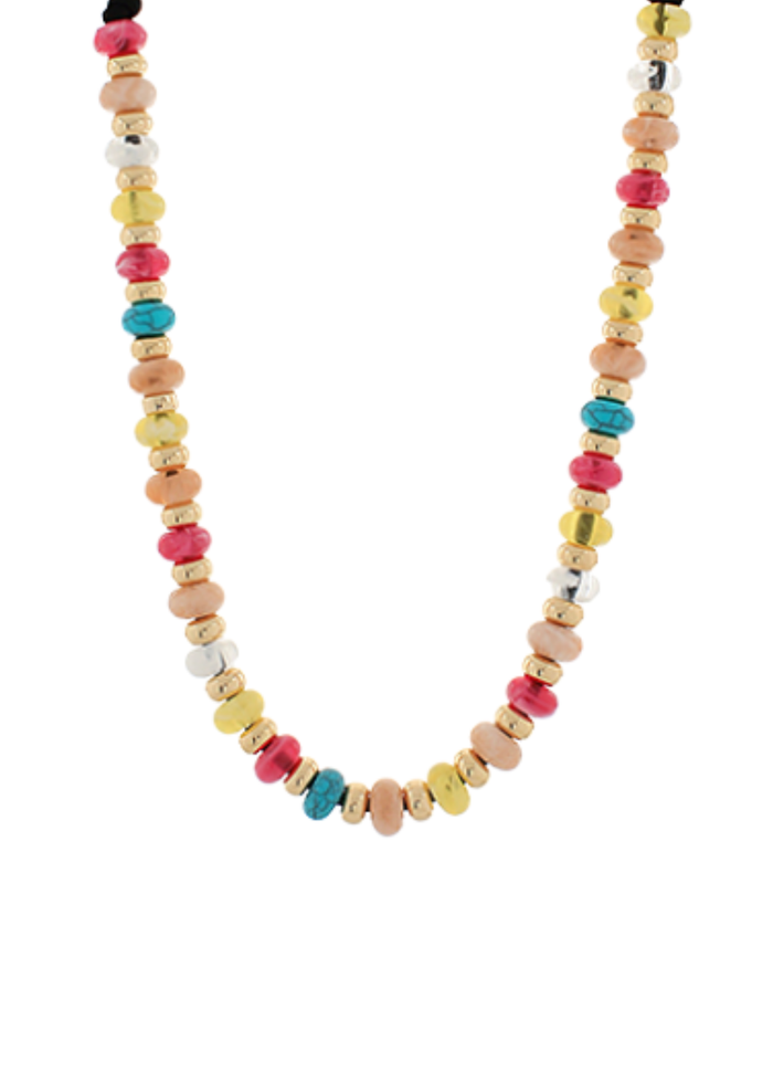 Flat Dist Beaded Necklace