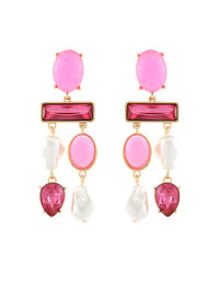 Linear Oval & Baguette Earrings
