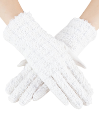 Shimmering Tweed Suede Gloves