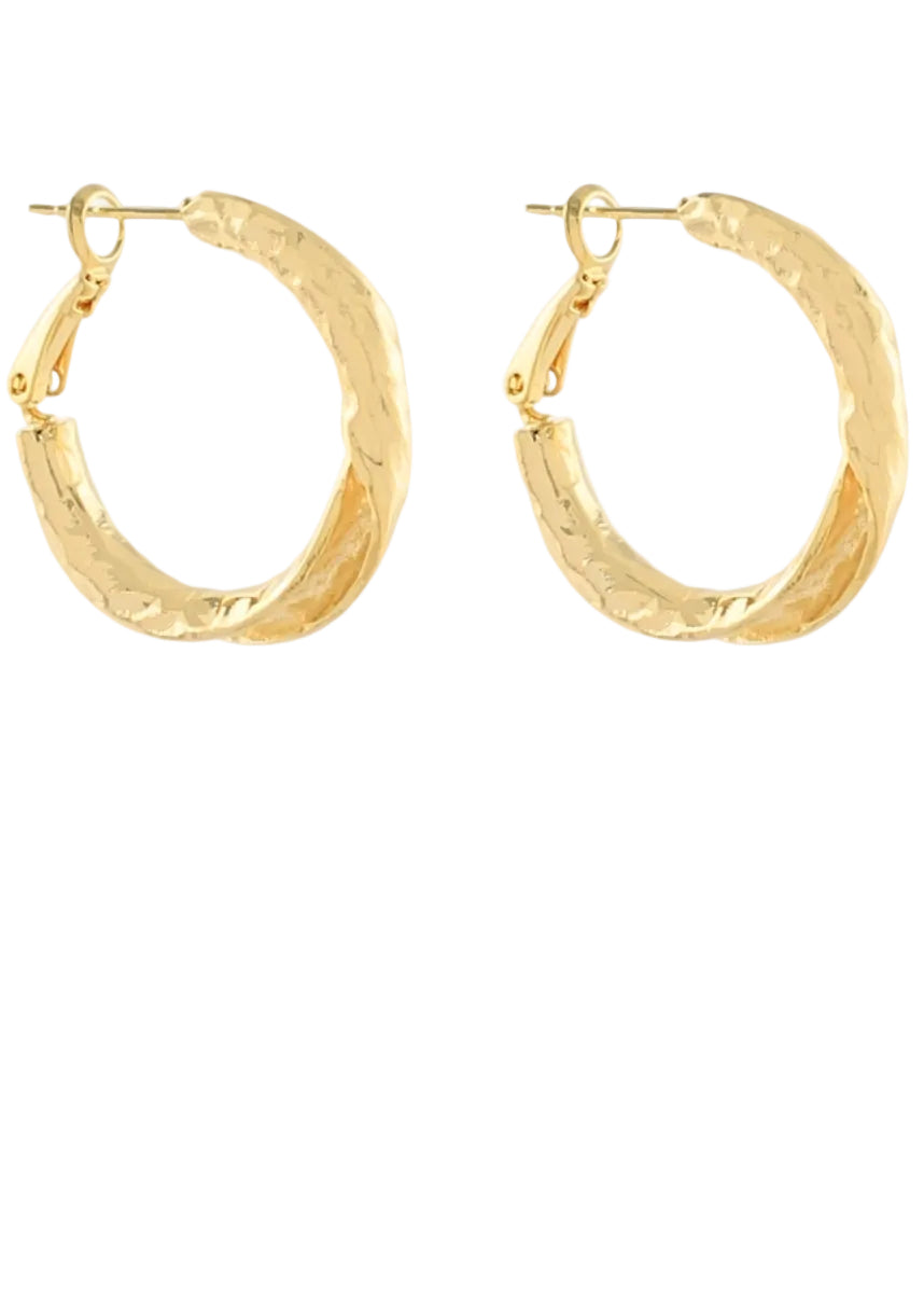 Twisted & Textured Hoops - Gold