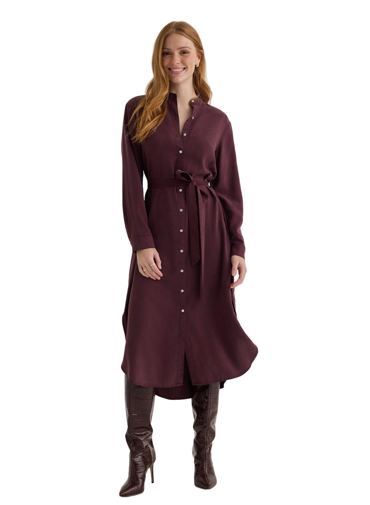 Flowy Hem Maxi Dress - Pinot Noir
