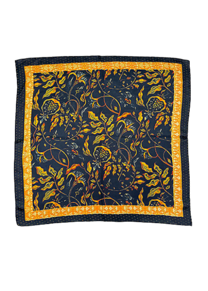 Vine Border Floral Print Bandana