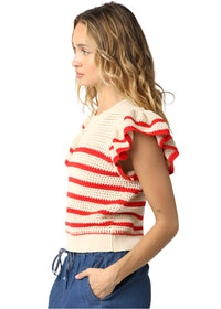Abigail Striped Knit Top