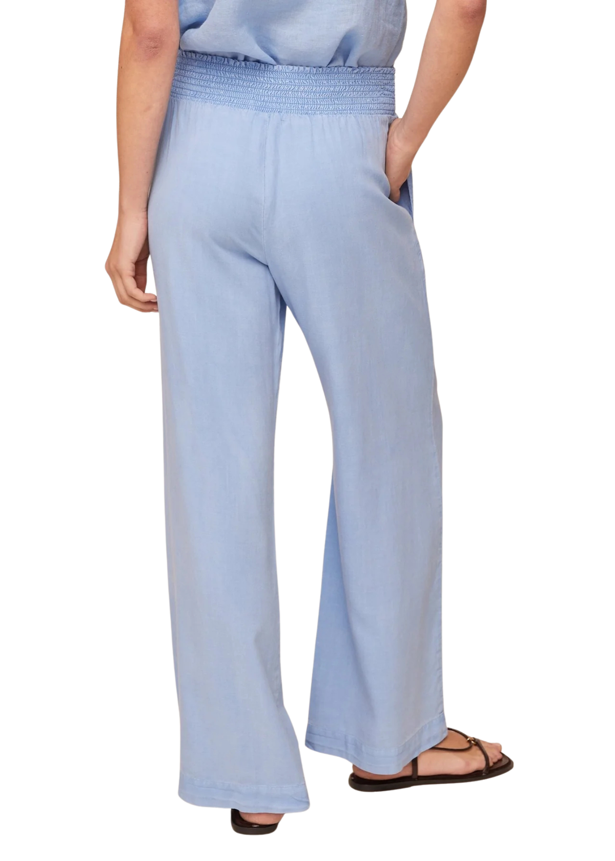 Smocked Waist Wide Leg Pant