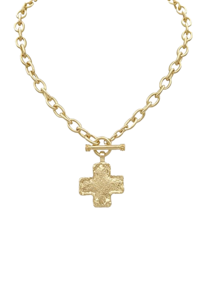 Textured Cross Necklace