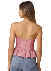 Melly Striped Peplum Tube Top