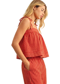 Striped Print Spaghetti Strap Top
