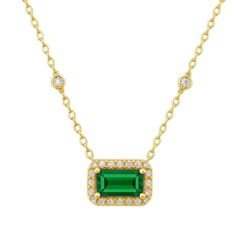 "Emily" Baguette Solitaire CZ Necklace