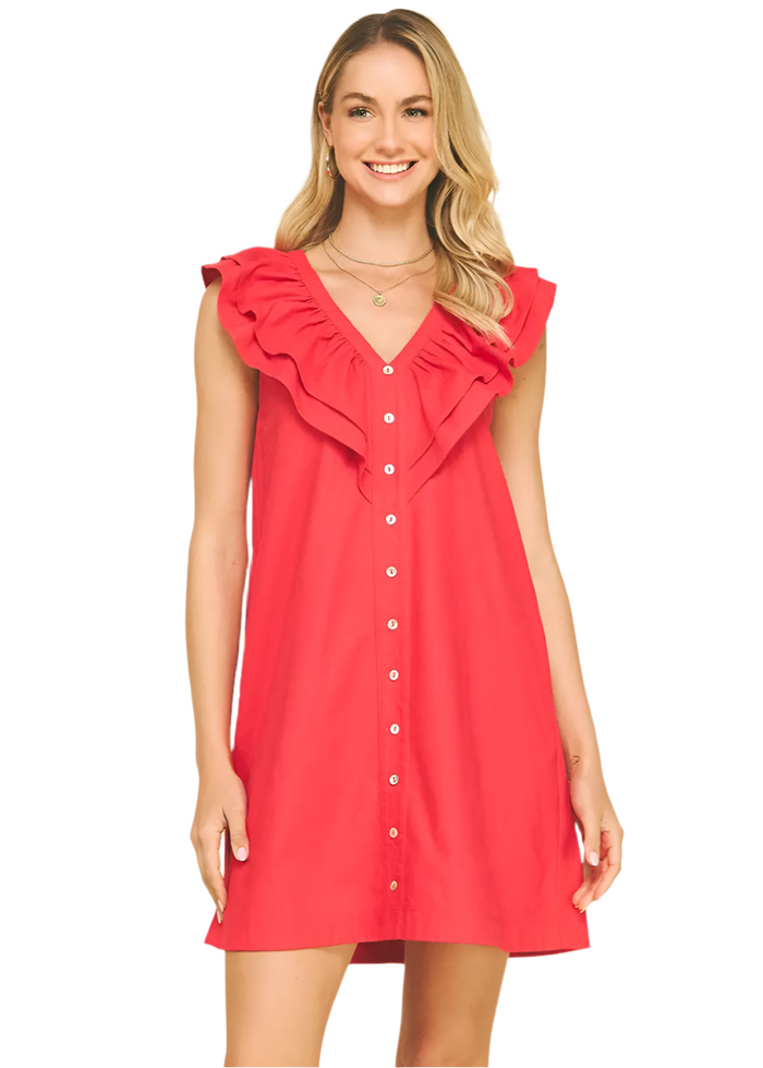 Ruffle Sleeve Mini Dress