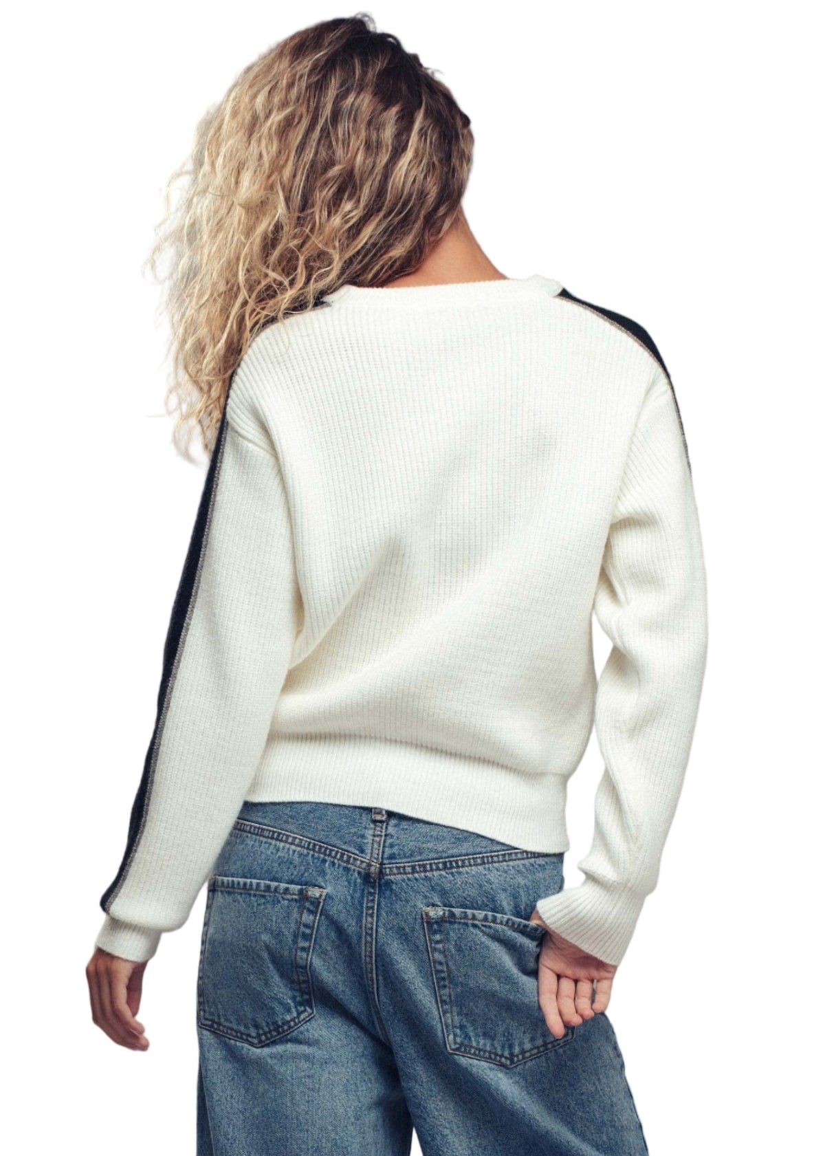 Contrast Stripe Knit Sweater